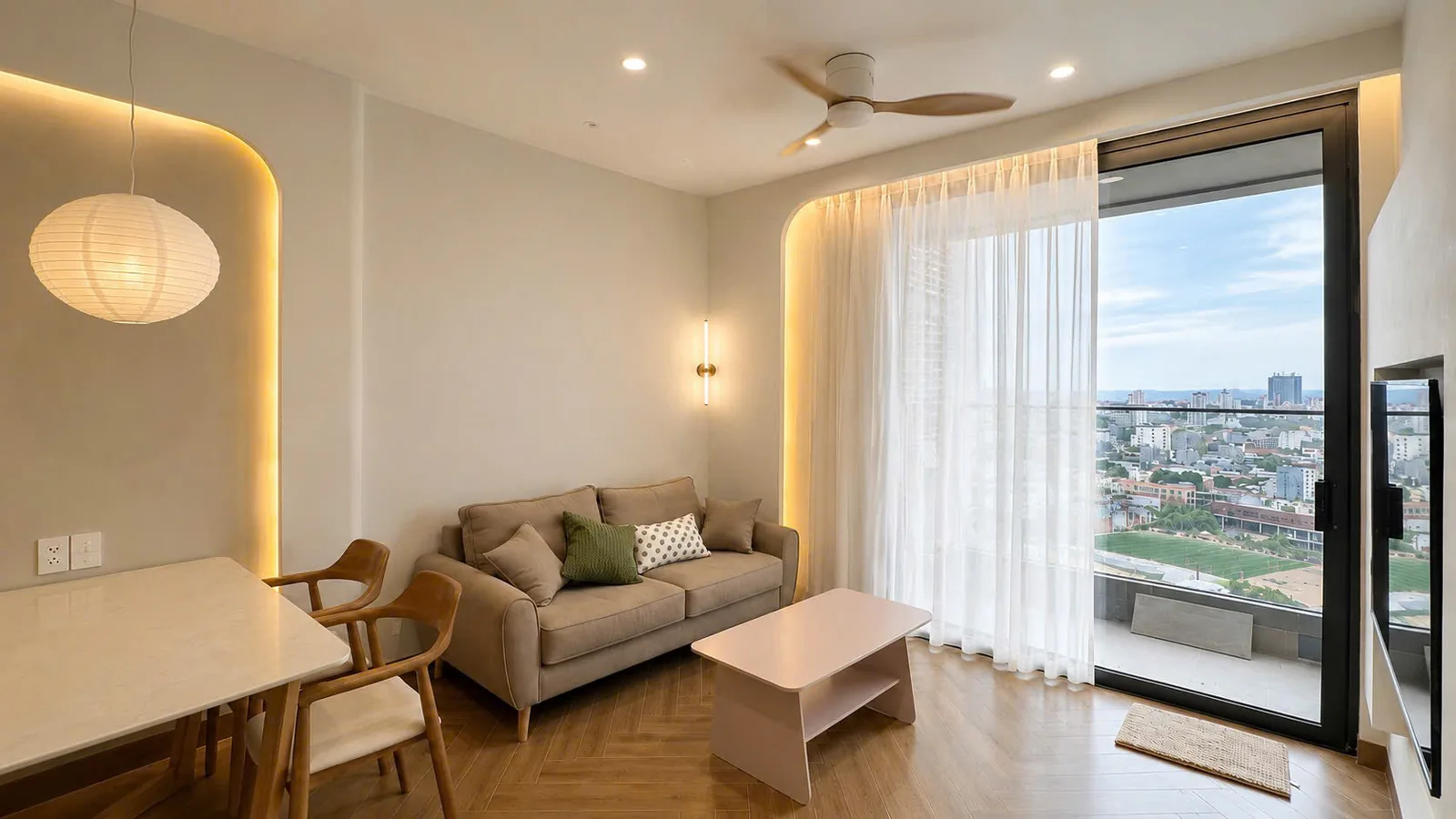 Cho thuê căn hộ 1 phòng ngủ The Panoma 1, 50 m², view biển, tầng giữa